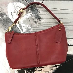 Red coach leather hand bag great condition